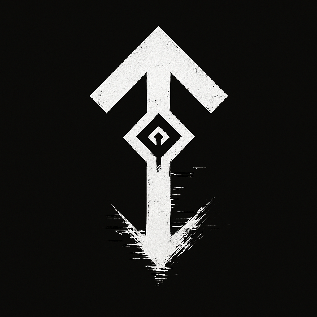 Tiwaz Rune in reflection