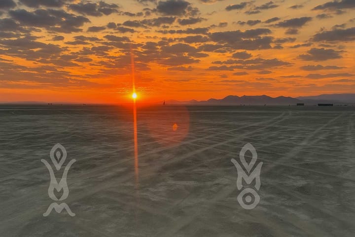 Tuesday Morning sunrise on the Playa, Day after burning man ended.